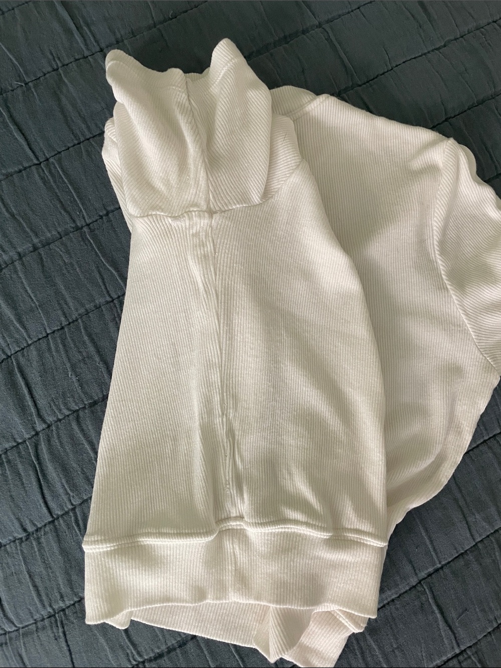 White Ribbed Crop Top - Picture 11 of 11
